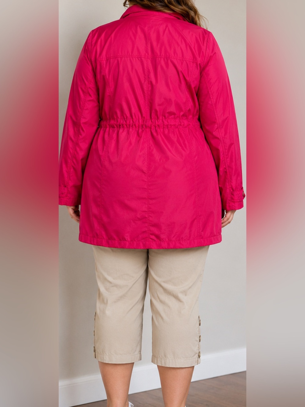 St John’s Bay Women 3X Pink Windbreaker Jacket Packable Zip Lightweight